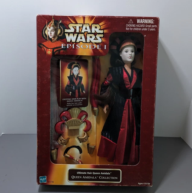 1998 Hasbro Star Wars Episode I 1/6 Scale 12" Ultimate Hair Queen Amidala Doll