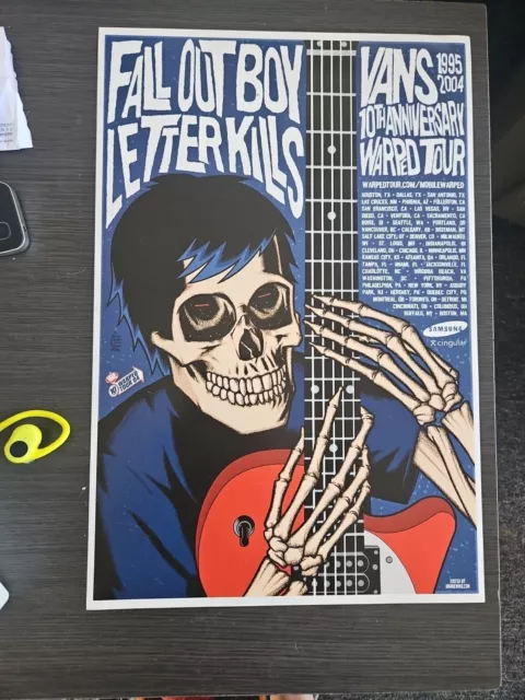 2004 Vintage Fall Out Boy Poster - The 10th Anniversary Tour 2