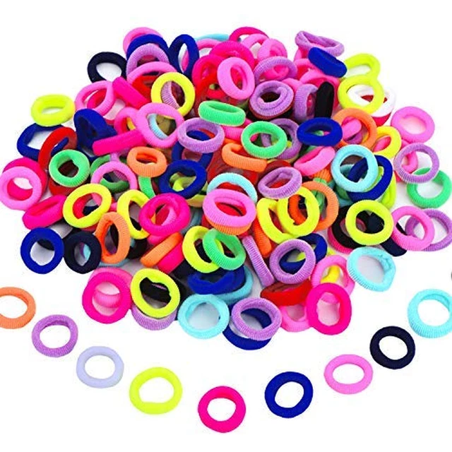 100 Pieces Elastic Hair Ties Mini Hair Bands Tiny Rubber Bands Colored Girls Pon