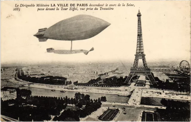 CPA PARIS 7th Tower Eiffel Aviation Airship Airship CITY OF PARIS (1247505)