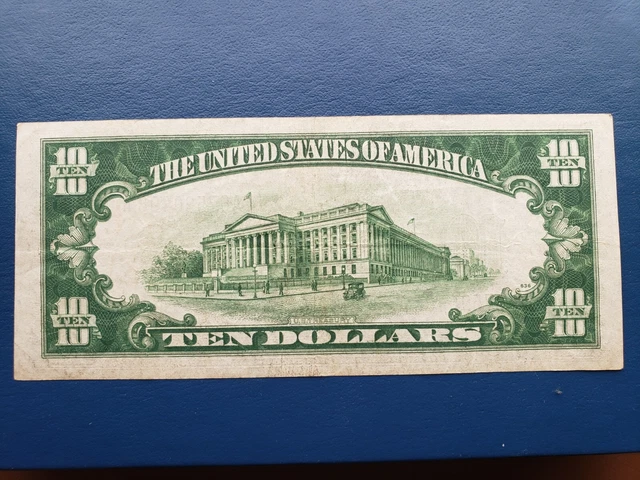 Series Of 1934 $10 Ten Dollar Silver Certificate Nice Grade 2
