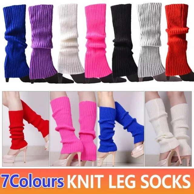 Leg Warmers Legging Socks Knitted Womens Ladies 80s Dance Disco Party Costume AU