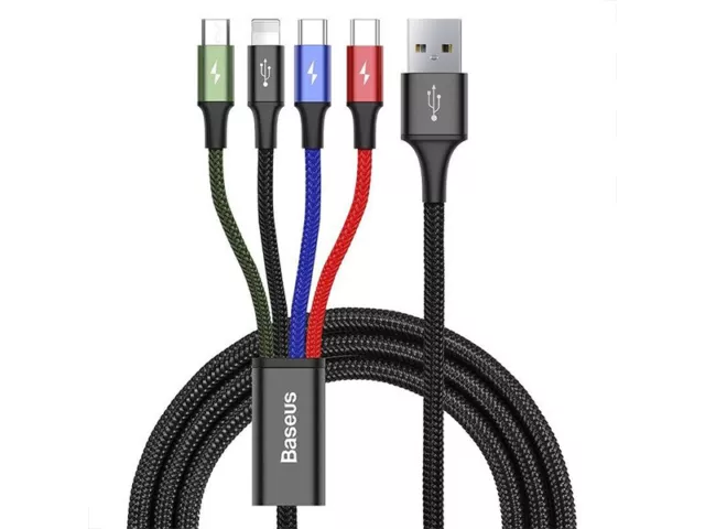 Original Baseus 4in1 1x Micro USB 1x 8-Pin 2x Type-C Ladekabel