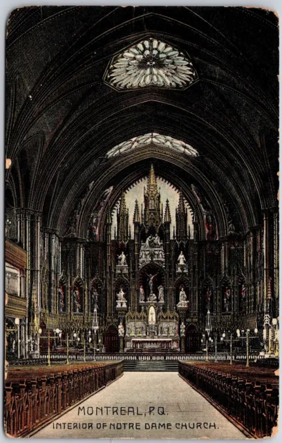 Montreal Interior Of Notre-Dame Church Canada Parish Postcard