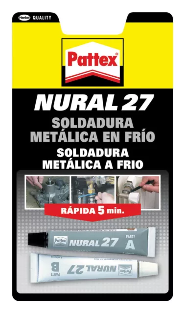 Soldadura en frío bicomponente NURAL 27 22ml gris pegamento