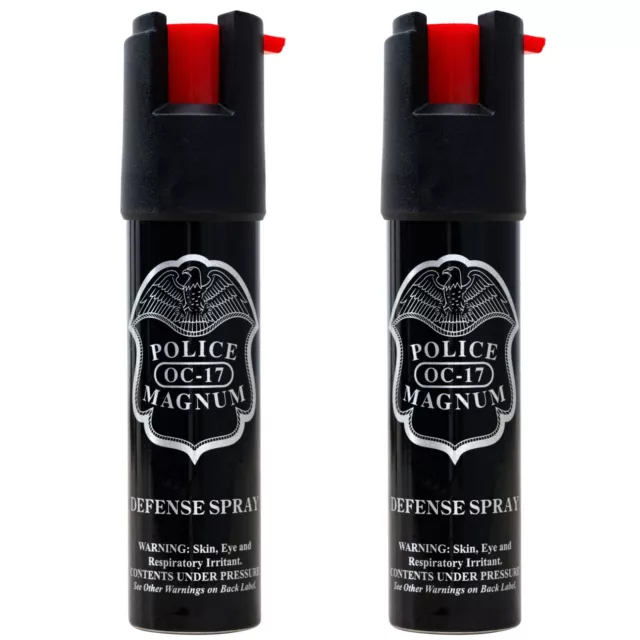 2 PACK Police Magnum pepper spray 3/4oz Safety Lock Defense Security Protection