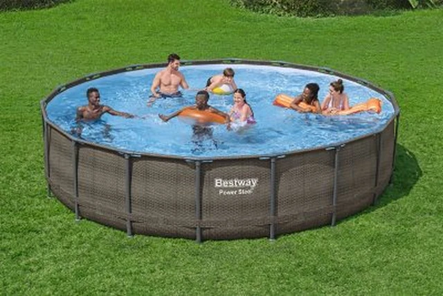Bestway Power Steel 18’ X 48” above Ground Pool with 1,500 Gal. Sand Filter Pump Bestway Power Steel 18’ X 48” above Ground Pool with 1,500 Gal. Sand Filter Pump