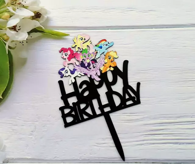 New My Little Pony Happy Birthday Acrylic Cake Topper For Cake (1)