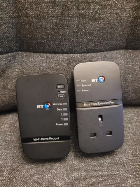 BT Wi-Fi Home Hotspot 500 + Broadband Extender Flex 500 Passthrough Powerline