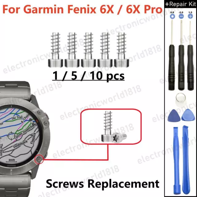 For Garmin Fenix 6X Pro/6X GPS Sport Watch Metal Screws Set Repair Replace Parts