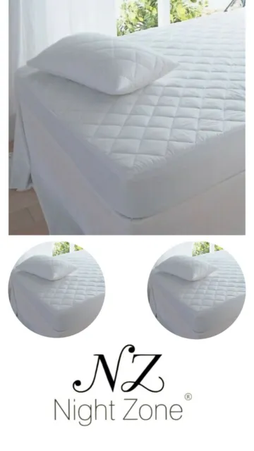 Quilted Mattress Protector Polycotton Extra Deep Fitted Cover All Sizes