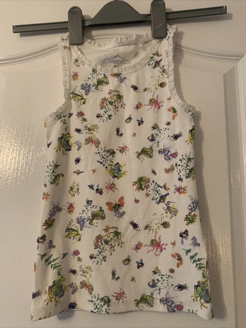 BNWOT Girl’s NEXT Cream Floral Sleeveless Vest Top Age 7 years 122 CMS