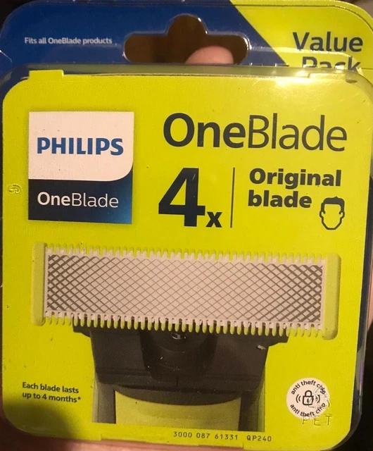 PHILIPS ONE BLADE Pro Lot 4 lames de rechange OneBlade QP240/50 Value