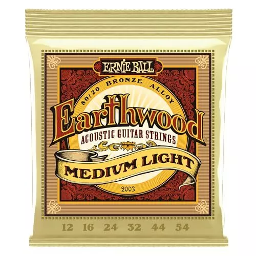 Earthwood Medium Light - Cuerdas para guitarra acústica, bronce 80/20, calibre