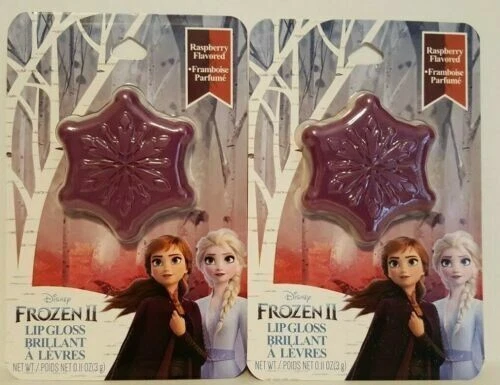Disney Frozen 2 Lip Gloss Raspberry Flavored Purple Snowflake Shape Lot of 2 NEW