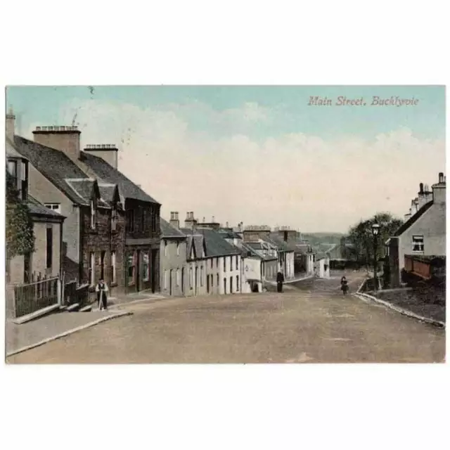BUCHLYVIE Stirlingshire, Main Street Postcard, Postmarked 1912