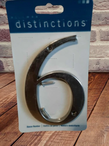 Hillman Distinctions #6 Casa de níquel cepillado 5" Número Dirección de metal