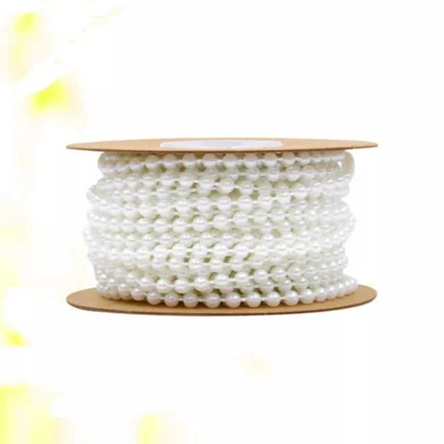 4mm Perlenkette Girlande für Bastelschmuck & Hochzeitsdeko (10m weiß)