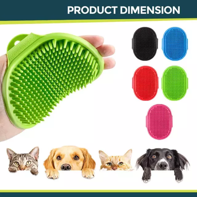 Dog Grooming Mitt Pet Glove Brush Cat Fur Hair Remover A Hand Massage O1K3