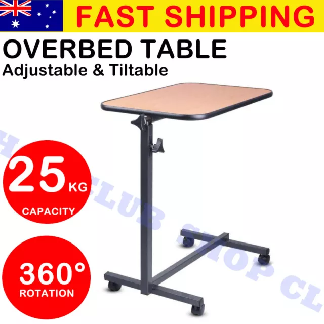 Overbed Table Bedside Mobility Study Medical Hospital Laptop Meal Adjustable AU