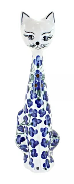 Blue Rose Polish Pottery Royal Vine Medium Cat