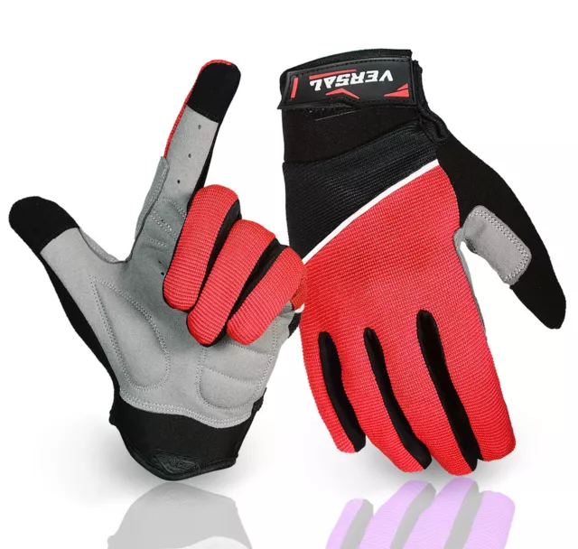 VSL Full Finger Cycling Gloves Gel Padded Bicycle BMX MTB Mountain Bike Riding