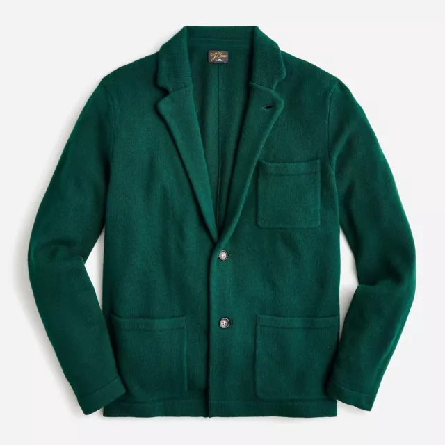 J. CREW Men's 100% Cashmere Sweater Blazer Old Forest Green S - $328 NWT