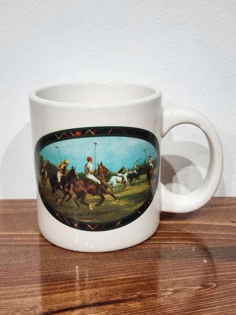 Vintage Ralph Lauren Equestrian Horse Polo Ceramic Coffee Mug