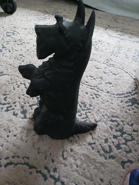 VTG Cast Iron Standing Scottish Terrier Door Stop 16" Tall DEPT. 56