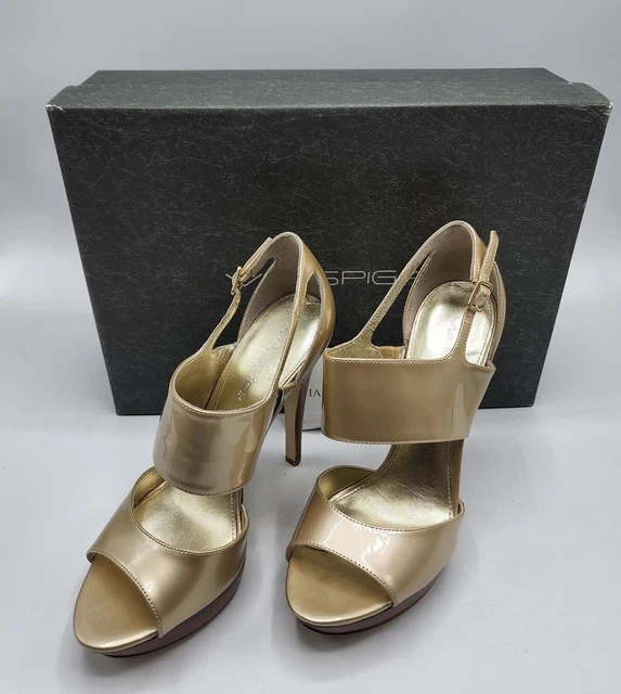 Via Spiga Patent Leather Platform Heel Pumps Nude Sz 6 US / 36 EU NWB
