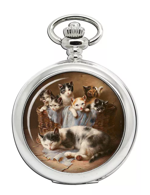 Una Famiglia Di Gatti Da Carl Reichert Orologio da Tasca