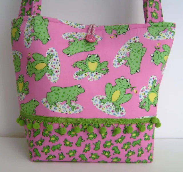 Pink Frog Diaper Bag Baby Girl Tote Handbag Stroller Hand Made  Jr.deb Designs