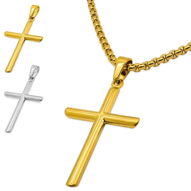 Pendentif Croix Jésus En Acier Inox - Réf.136 - Neuf Sans Emballage - Collier Avec Pendentif