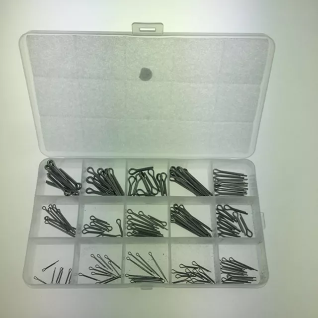 150pcs Stainless Steel Split Cotter Pins Assortment Kits 15 Kinds With Box