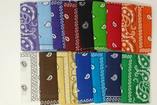 Set of 10 Bandana Paisley Printed 100% Cotton USA Seller  FAST shipping KT03