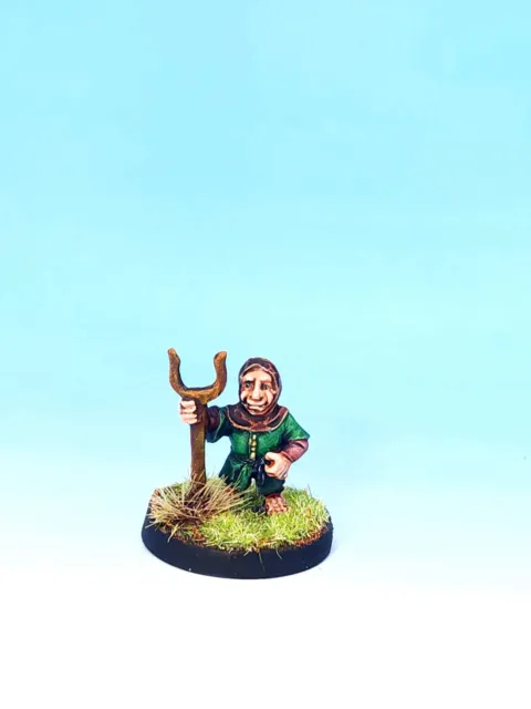 Halfling Farmer painted mini by Old School miniatures for RPGs like D&D