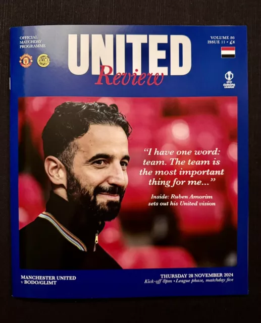 MANCHESTER UNITED VS Bodo/Glimt 2024/25 UEFA Europa League Programme