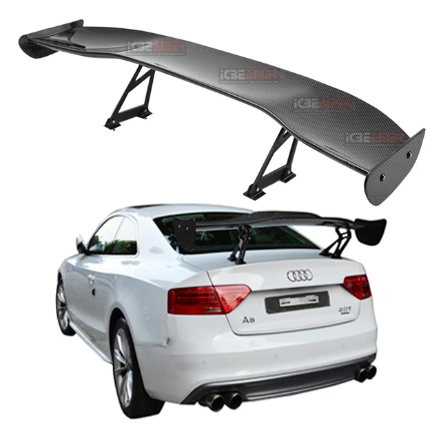 JDM Racing Track Style 57" CARBON FIBER SPORT 3D GT REAR WING TRUNK SPOILER E5