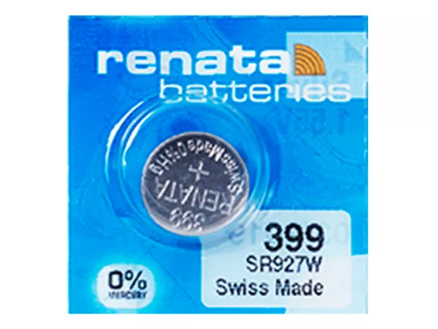 Renata 399 Pila Batteria Orologio Mercury Free Silver Oxide SR927W Swiss 1.55V