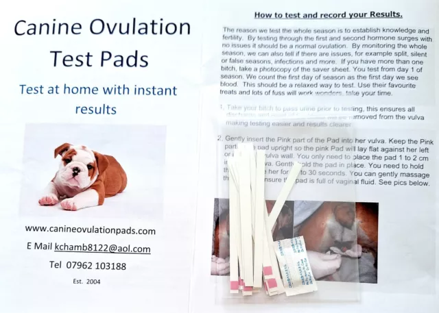 CANINE OVULATION TEST PADS 43 Tests 22.50 PicClick UK
