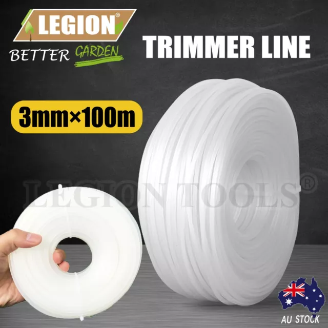 Trimmer Line Whipper Snipper Cord Brushcutter 3mm 100m White Nylon Mowers Wire