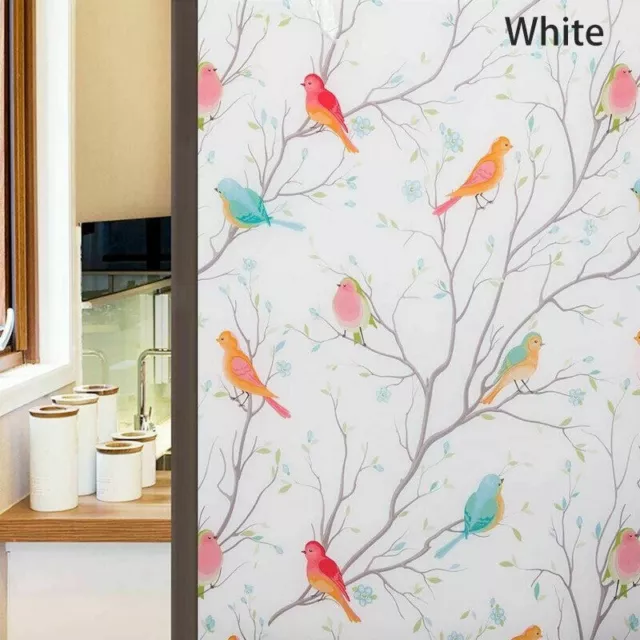 3D Static Cling Frosted Flower Glass Window Film Privacy Sticker Home Decor DIY