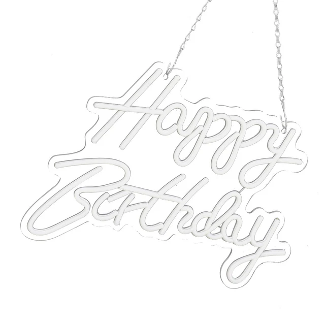 WARM WHITE HAPPY Birthday Letter LED Lights Romantic Neon Light Sign