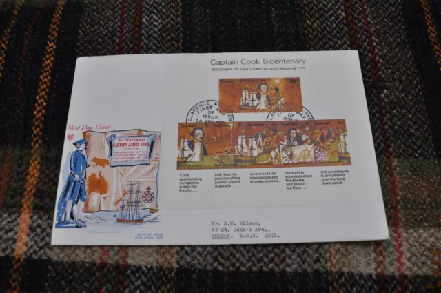 1970 Cook Bicentenary Wesley Wcs Minisheet Fdc