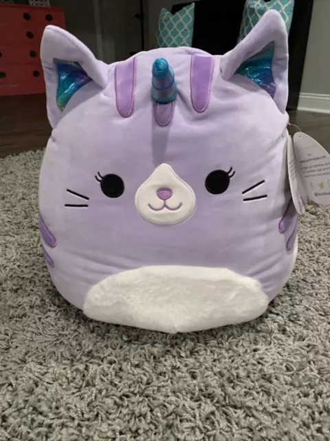 KellyToy Squishmallow 16 Large Tres'zure the Mint Green Tabby Cat