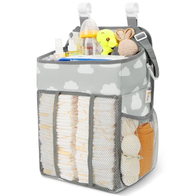 Hanging Diaper Caddy Organizer - Diaper Stacker for Changing Table, Crib, Playar