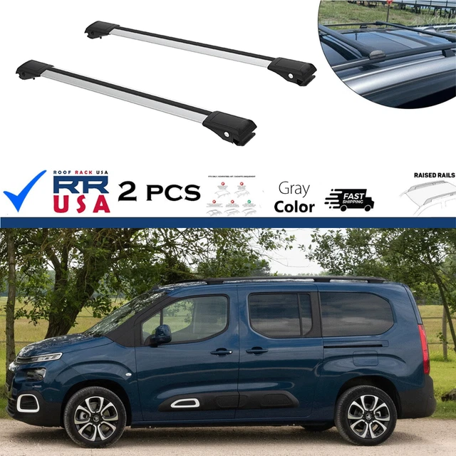 Barres De Toit Citroen Berlingo 2008-2018 OMAC - Noir Aluminium, 75kg Charge | Pour Porte-Vélos, Coffre