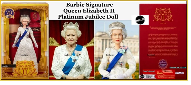 BARBIE Signature Reine Elizabeth II Platine Jubilé Collecteur Doll Neuf 194735006656