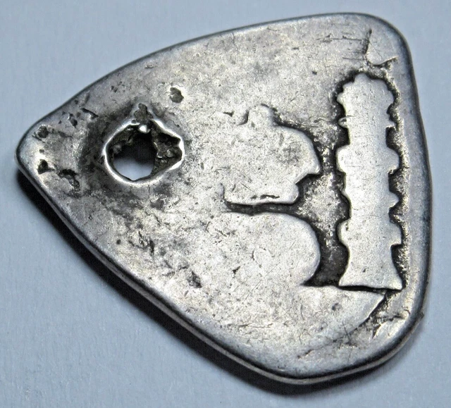 1700's Guatemala Silver 1 Reales Spanish Colonial Holed Pirate Treasure Cob Coin