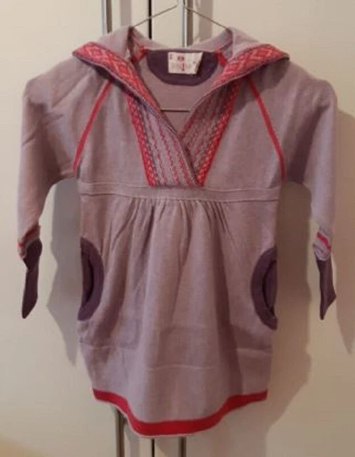 Miniabito vestito cotone e lana con cappuccio bambina bimba Prenatal 4 anni